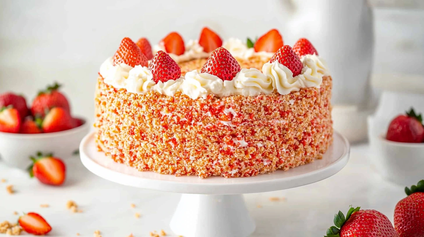Strawberry Crunch Cake